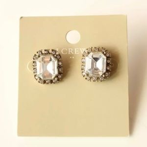 New Jcrew Glass Square Stud Earrings Gift Vintage Women Party Holiday Jewelry